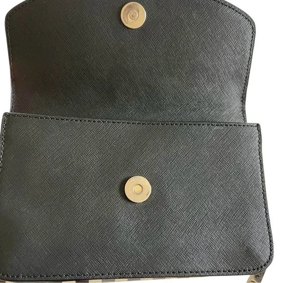 Henri Bendel 2 in 1 Centennial Stripe Wallet On A String / Black Crossbody Purse - Picture 6 of 16